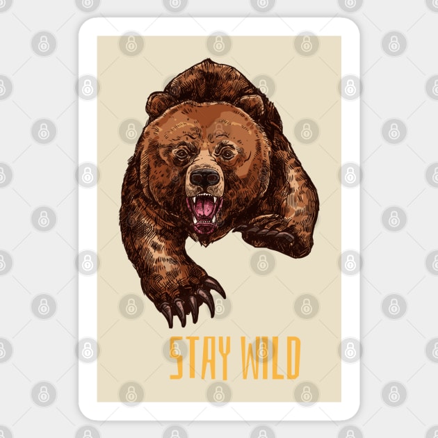 Stay wild-teddy bear Sticker by TheDesigNook